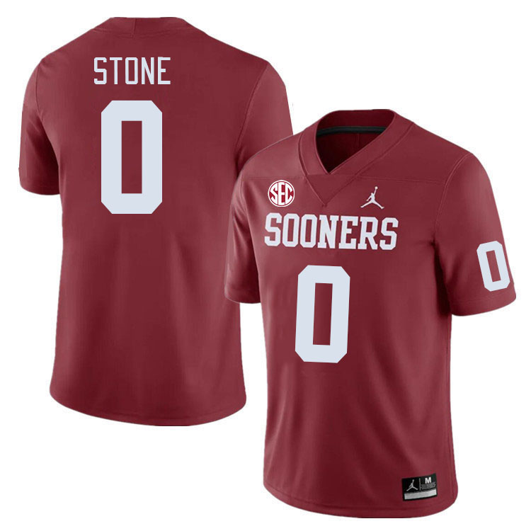 Men #0 David Stone Oklahoma Sooners 2024 SEC Conference College Football Jerseys-Crimson
